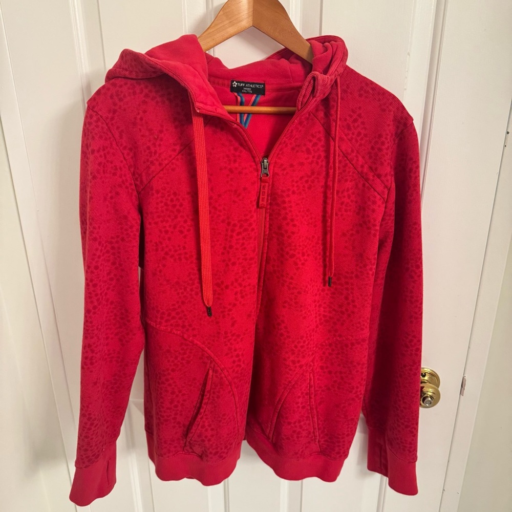 Tuff Athletics Red Patterned Zip-Up Jacket